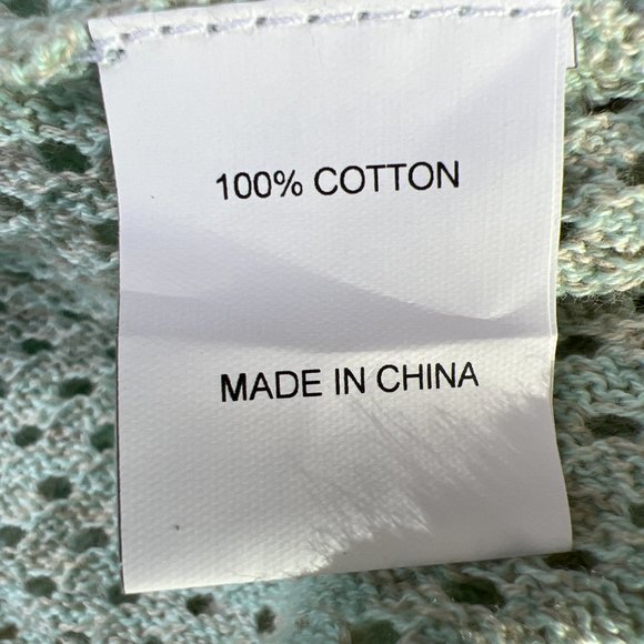 Sogi Cold Shoulder Mesh V-Neck Top Cream & Light Green Size M - Picture 7 of 8